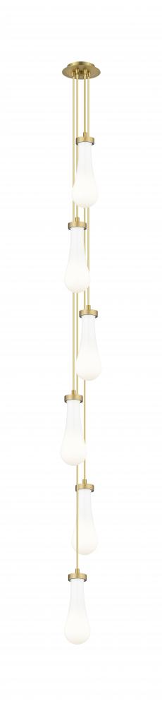 Owego - 6 Light - 7 inch - Brushed Brushed Brass - Multi Pendant