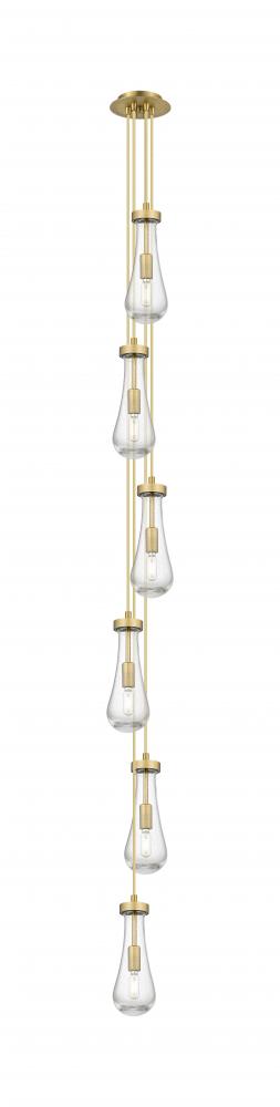 Owego - 6 Light - 7 inch - Brushed Brushed Brass - Multi Pendant