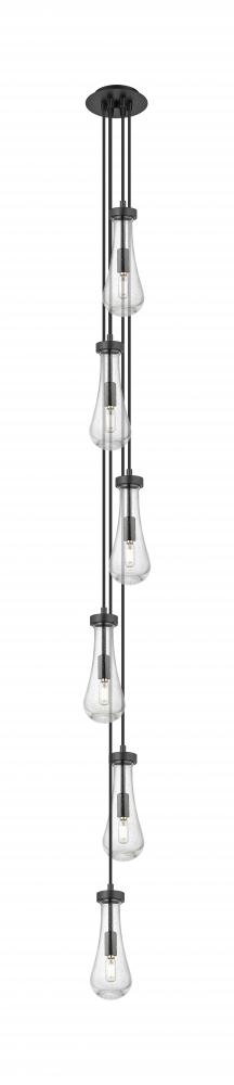 Owego - 6 Light - 7 inch - Brushed Matte Black - Multi Pendant