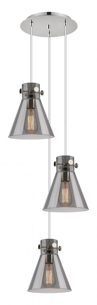 Newton Cone - 3 Light - 16 inch - Polished Nickel - Multi Pendant