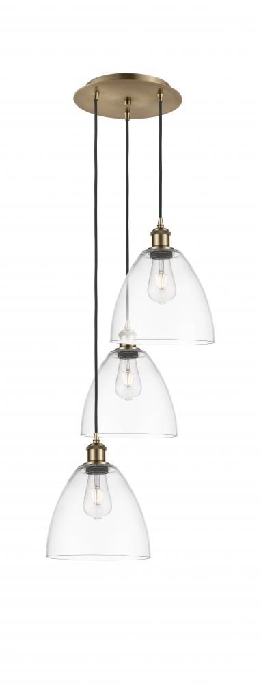 Bristol - 3 Light - 16 inch - Antique Brass - Cord Hung - Multi Pendant