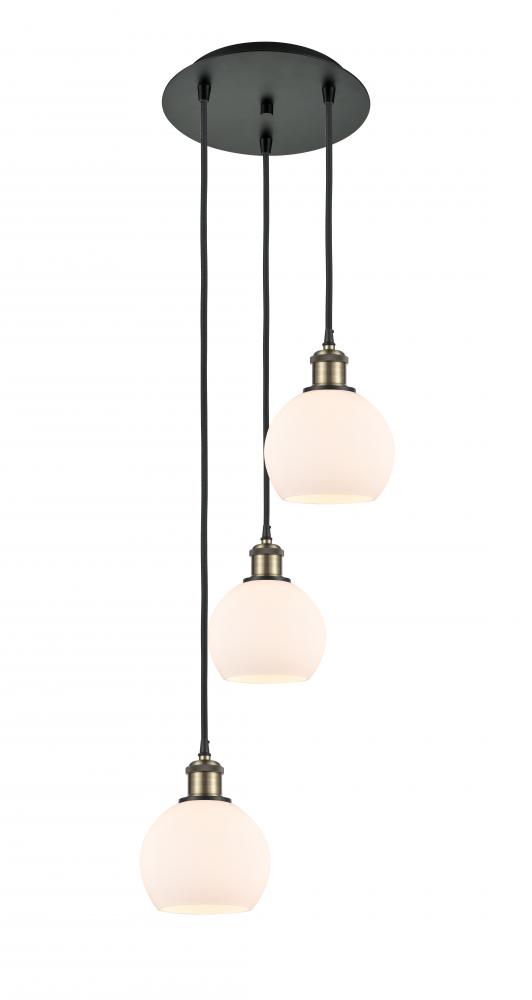 Athens - 3 Light - 12 inch - Black Antique Brass - Cord Hung - Multi Pendant