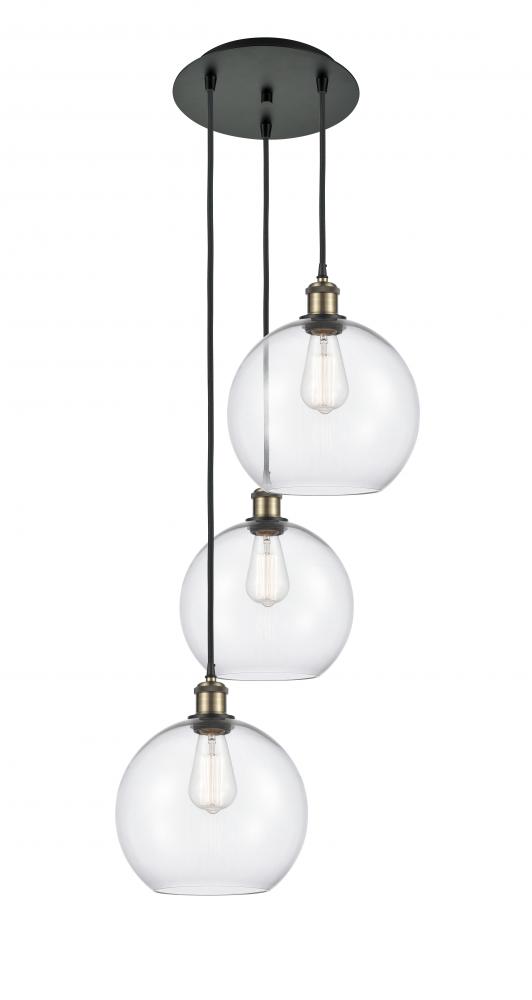 Athens - 3 Light - 17 inch - Black Antique Brass - Cord Hung - Multi Pendant