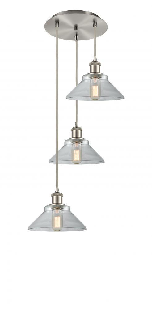 Orwell - 3 Light - 15 inch - Brushed Satin Nickel - Cord Hung - Multi Pendant