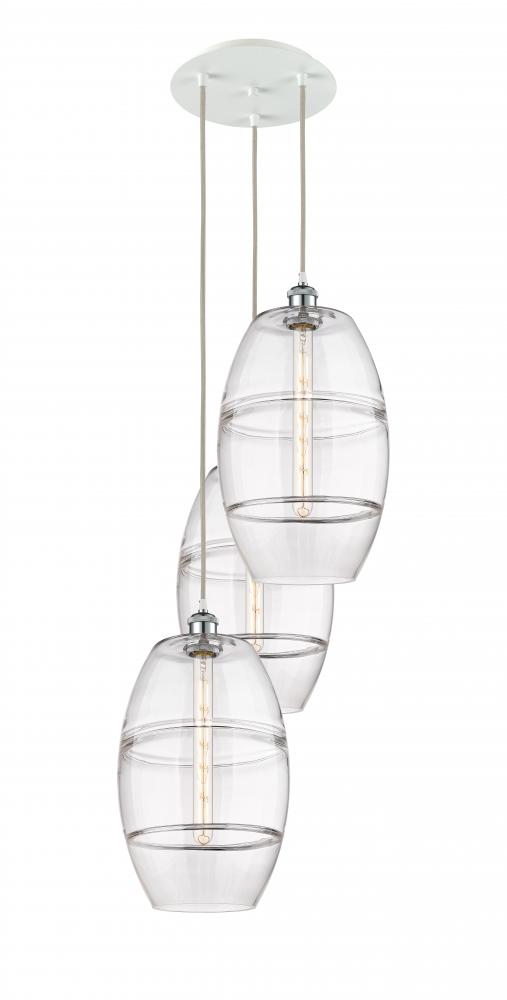 Vaz - 3 Light - 17 inch - White Polished Chrome - Cord Hung - Multi Pendant