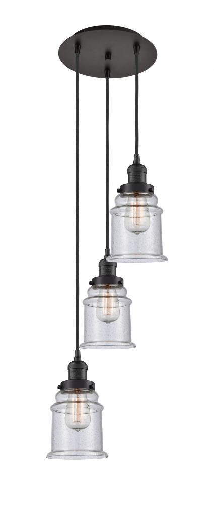 Canton - 3 Light - 13 inch - Oil Rubbed Bronze - Cord hung - Multi Pendant