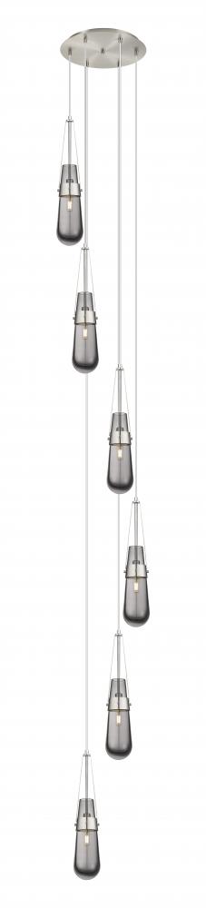 Milan - 6 Light - 15 inch - Brushed Satin Nickel - Multi Pendant