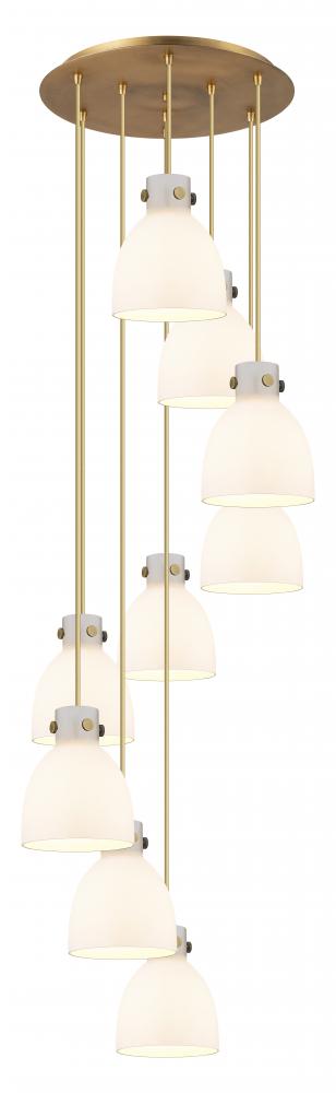 Newton Bell - 9 Light - 22 inch - Brushed Brass - Multi Pendant