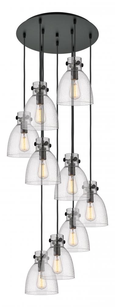 Newton Bell - 9 Light - 22 inch - Matte Black - Multi Pendant