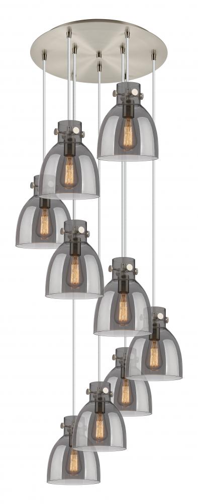 Newton Bell - 9 Light - 22 inch - Brushed Satin Nickel - Multi Pendant