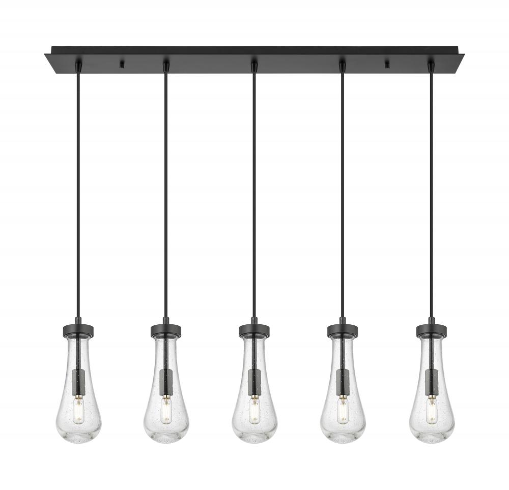 Owego - 5 Light - 37 inch - Brushed Matte Black - Linear Pendant