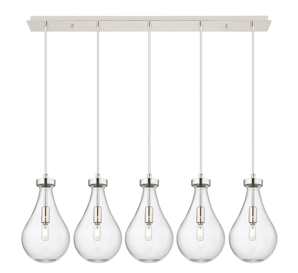 Owego - 5 Light - 37 inch - Polished Nickel - Linear Pendant