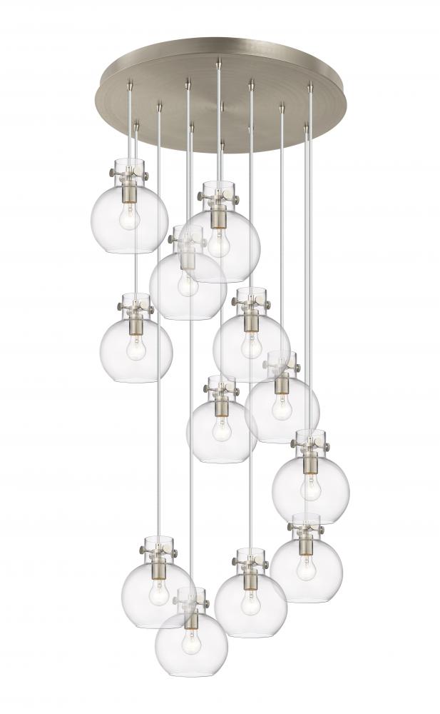 Newton Sphere - 12 Light - 27 inch - Brushed Satin Nickel - Multi Pendant