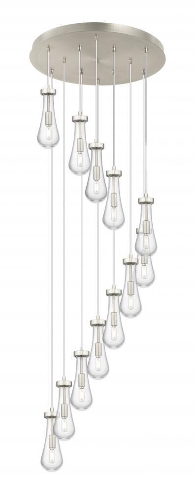 Owego - 12 Light - 24 inch - Brushed Satin Nickel - Multi Pendant