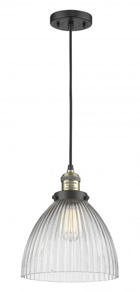 Seneca Falls - 1 Light - 10 inch - Black Antique Brass - Cord hung - Mini Pendant