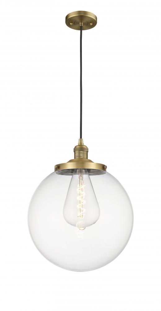 Beacon - 1 Light - 14 inch - Brushed Brass - Cord hung - Mini Pendant