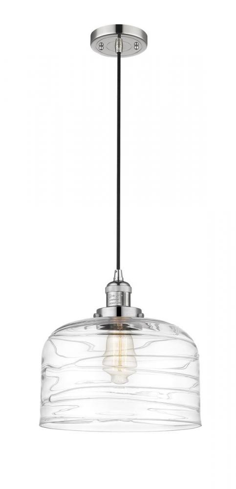 Bell - 1 Light - 12 inch - Polished Nickel - Cord hung - Mini Pendant