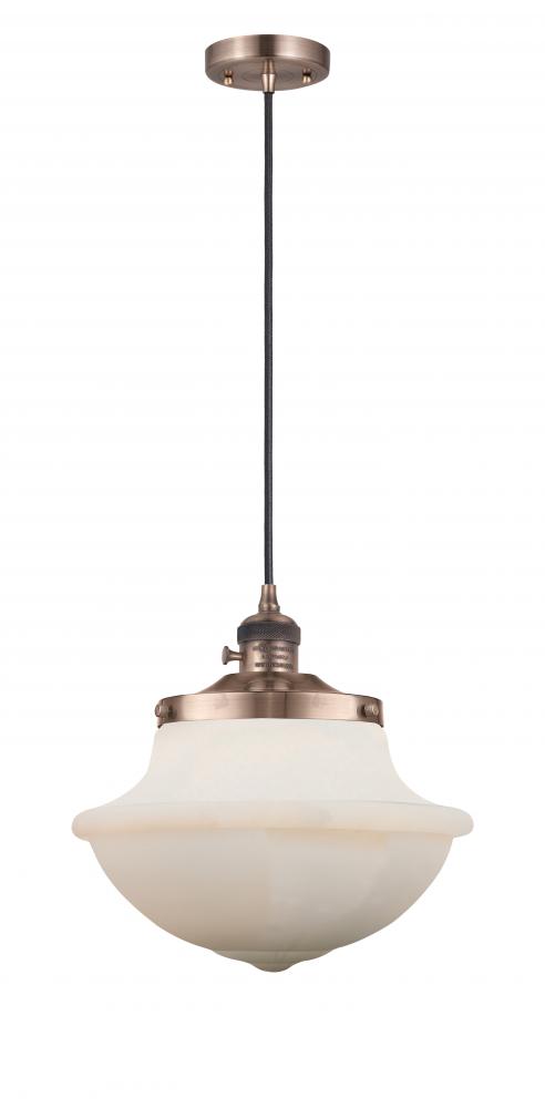 Oxford - 1 Light - 12 inch - Antique Copper - Cord hung - Mini Pendant