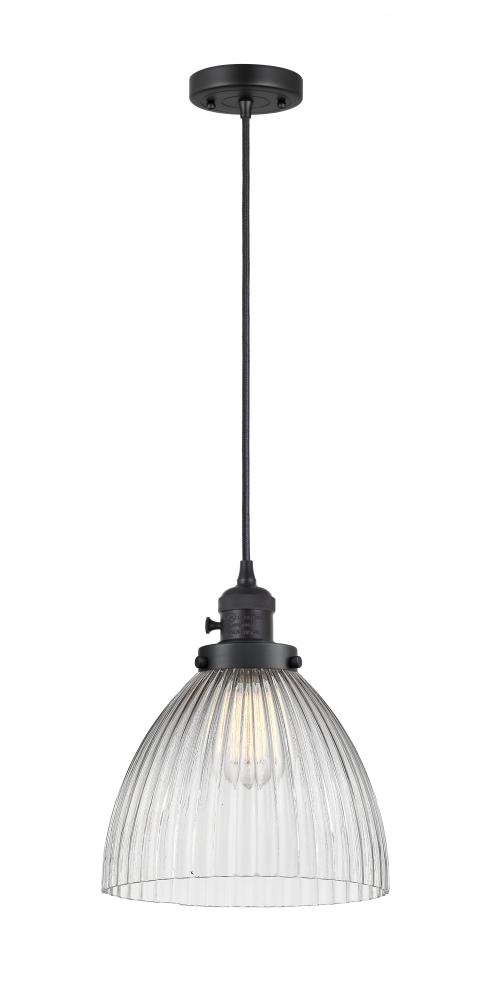 Seneca Falls - 1 Light - 10 inch - Matte Black - Cord hung - Mini Pendant