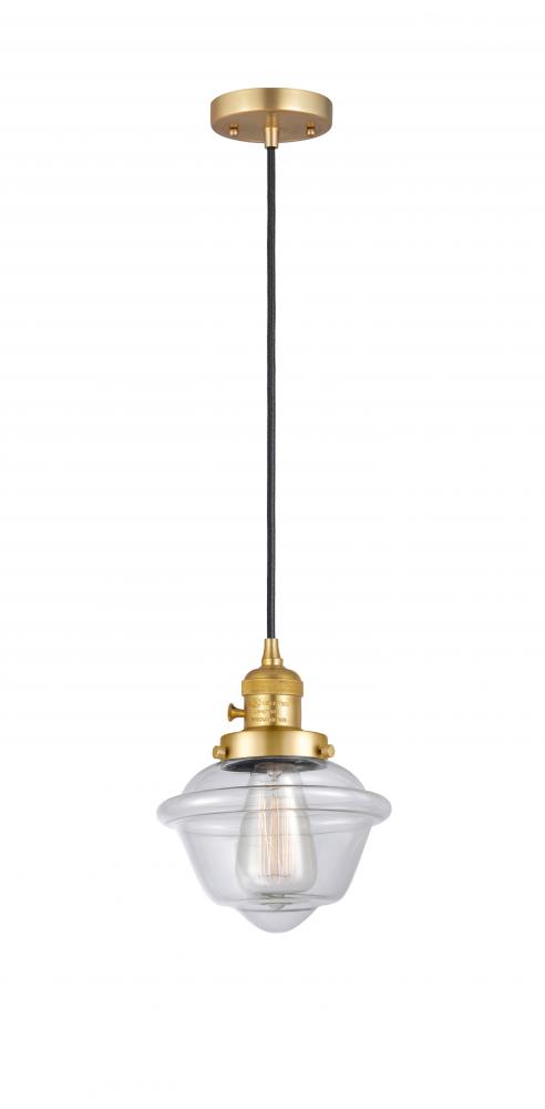 Oxford - 1 Light - 7 inch - Satin Gold - Cord hung - Mini Pendant