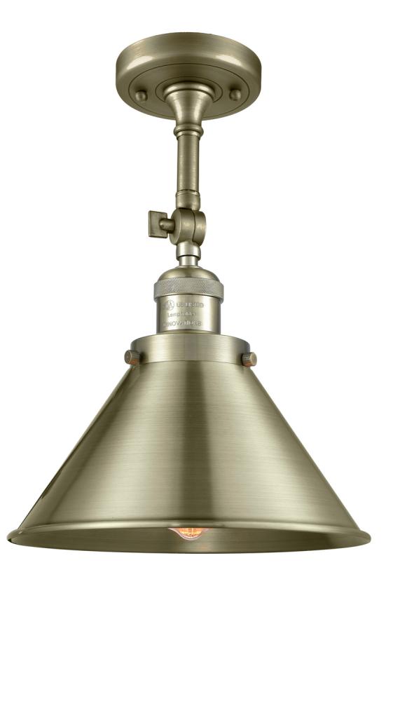 Briarcliff - 1 Light - 10 inch - Antique Brass - Semi-Flush Mount