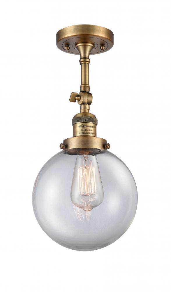 Beacon - 1 Light - 8 inch - Brushed Brass - Semi-Flush Mount