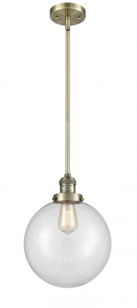 Beacon - 1 Light - 10 inch - Antique Brass - Stem Hung - Mini Pendant