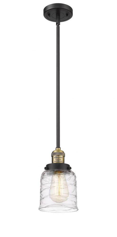 Bell - 1 Light - 5 inch - Black Antique Brass - Stem Hung - Mini Pendant