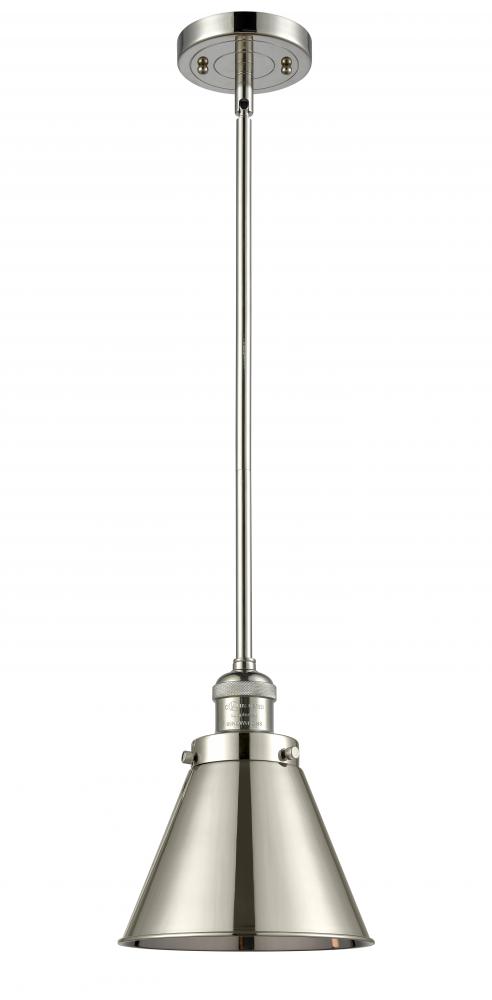 Appalachian - 1 Light - 8 inch - Polished Nickel - Stem Hung - Mini Pendant