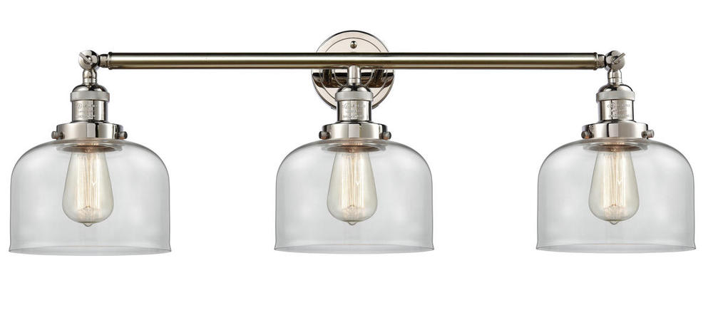 Bell - 3 Light - 32 inch - Polished Nickel - Bath Vanity Light