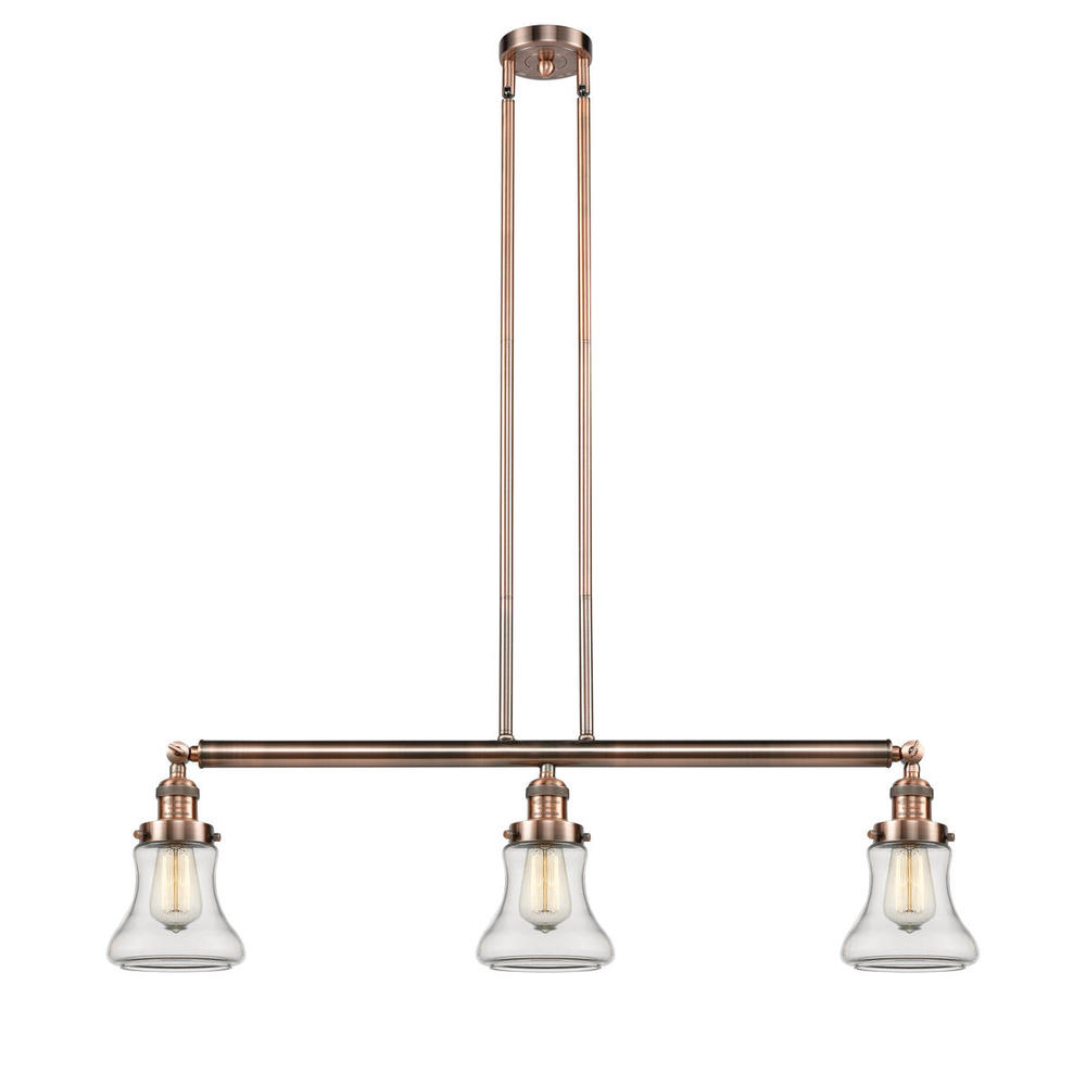 Bellmont - 3 Light - 39 inch - Antique Copper - Stem Hung - Island Light