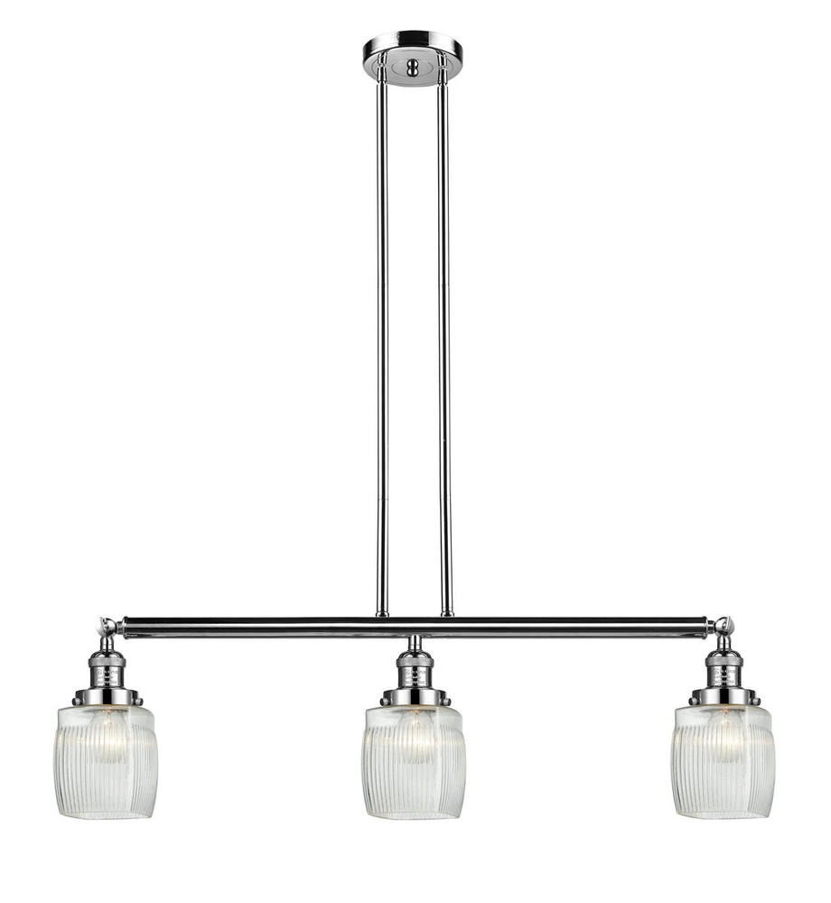 Colton - 3 Light - 38 inch - Polished Nickel - Stem Hung - Island Light