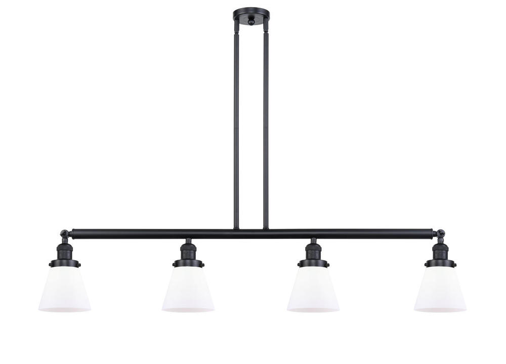 Cone - 4 Light - 51 inch - Matte Black - Stem Hung - Island Light