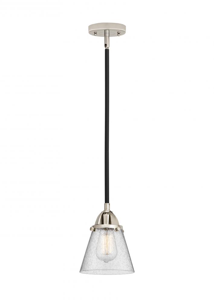 Cone - 1 Light - 6 inch - Black Polished Nickel - Cord hung - Mini Pendant