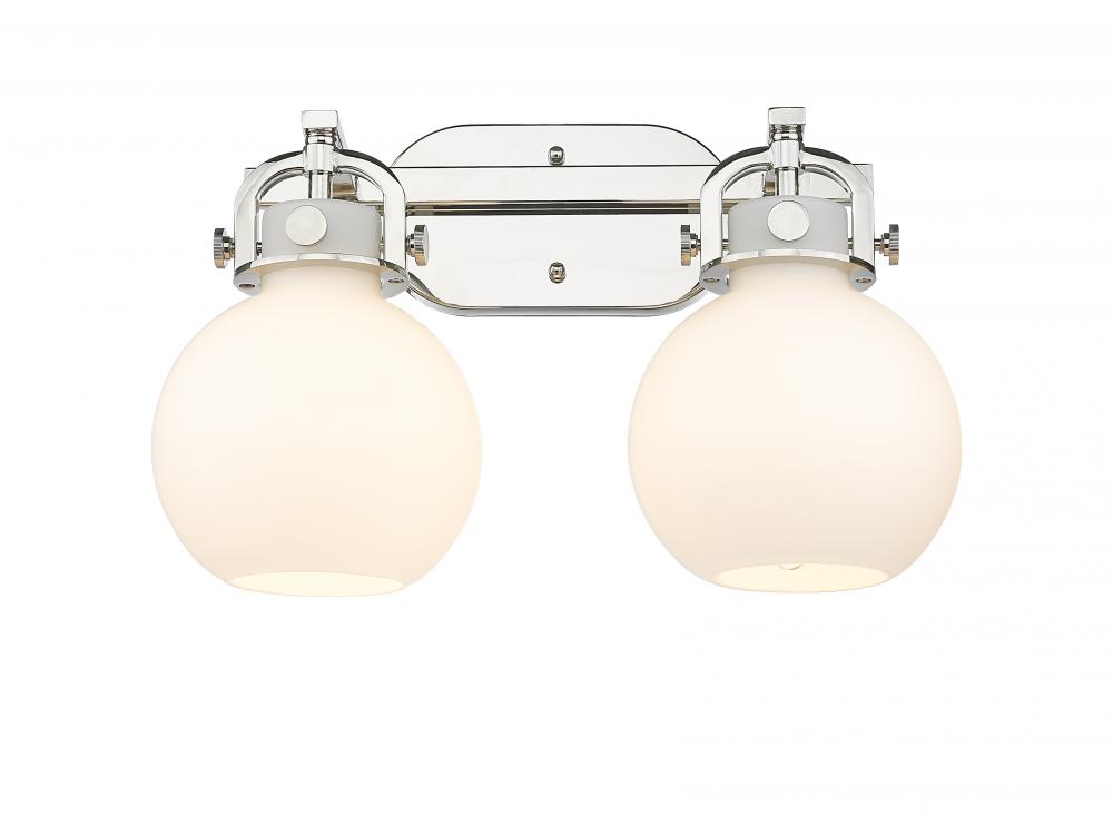 Newton Sphere - 2 Light - 17 inch - Polished Nickel - Bath Vanity Light