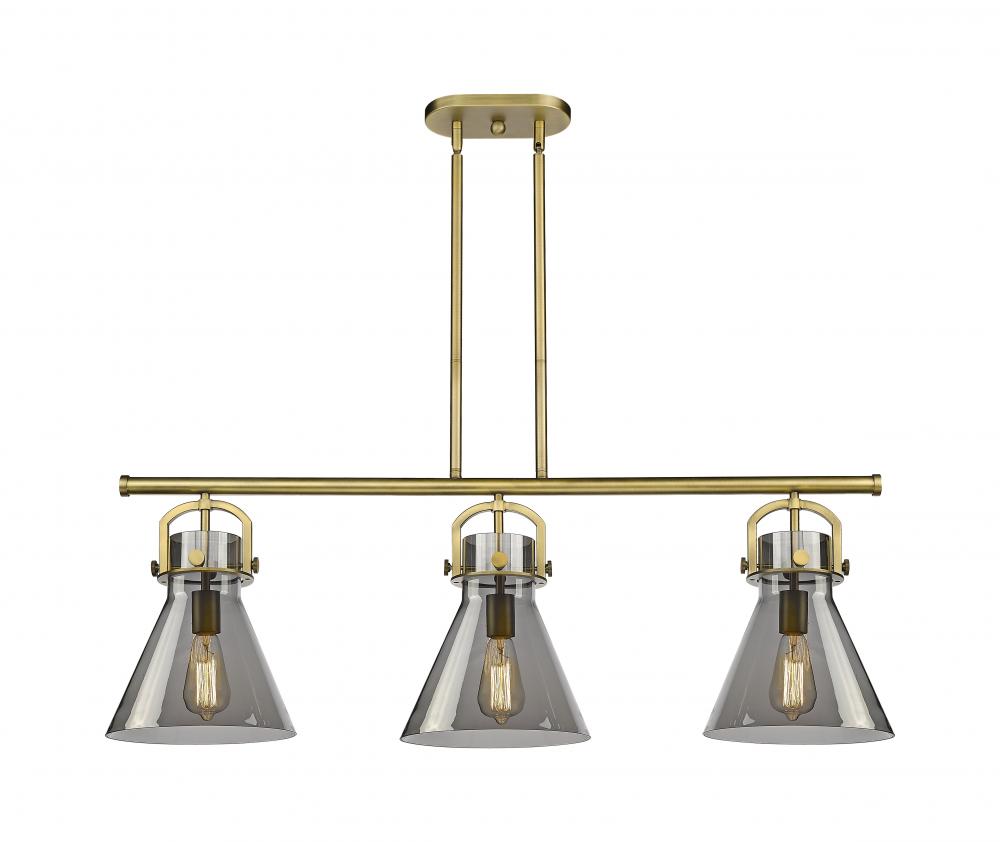 Newton Cone - 3 Light - 42 inch - Brushed Brass - Island Light