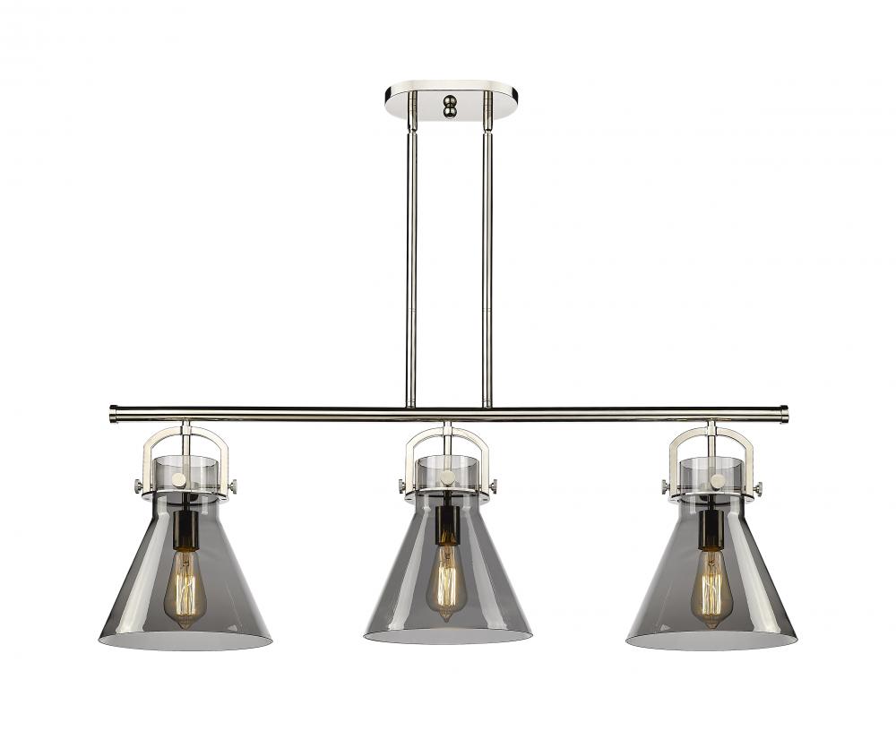 Newton Cone - 3 Light - 42 inch - Polished Nickel - Island Light