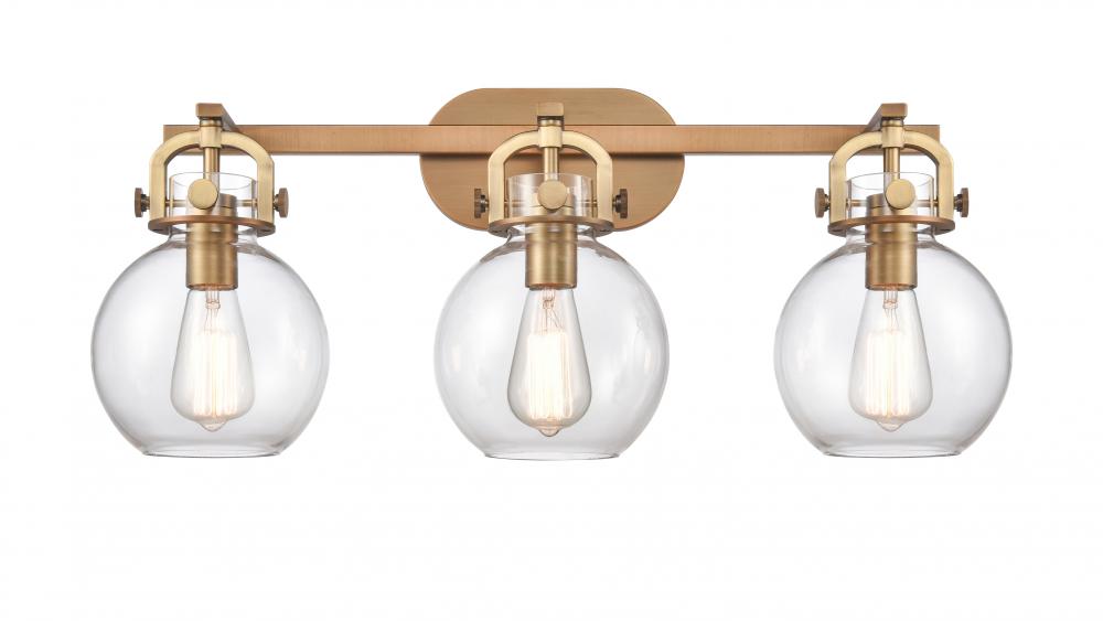 Newton Sphere - 3 Light - 27 inch - Brushed Brass - Bath Vanity Light