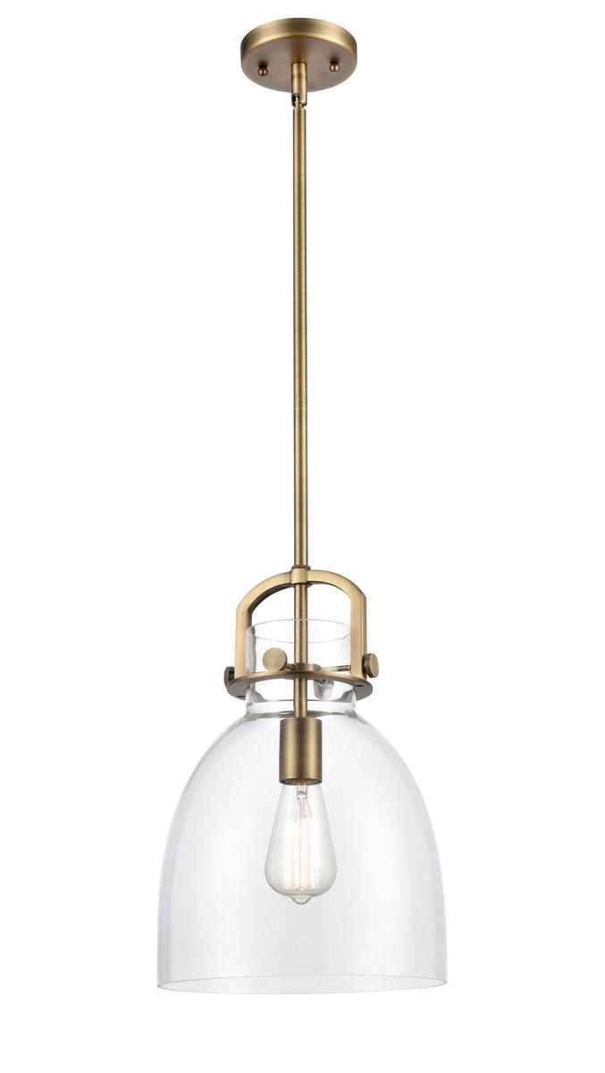 Newton Bell - 1 Light - 10 inch - Brushed Brass - Stem Hung - Mini Pendant