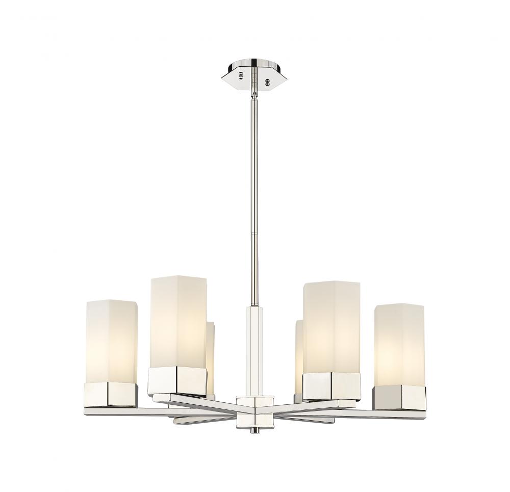 Claverack - 6 Light - 28 inch - Polished Nickel - Chandelier