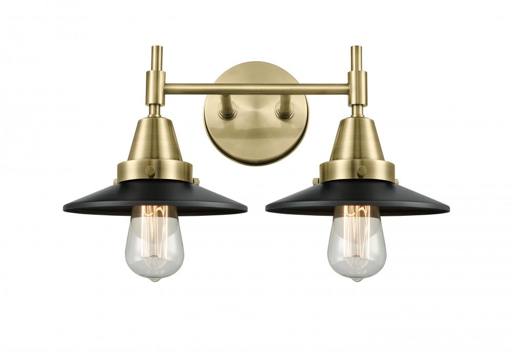 Railroad - 2 Light - 17 inch - Antique Brass - Bath Vanity Light