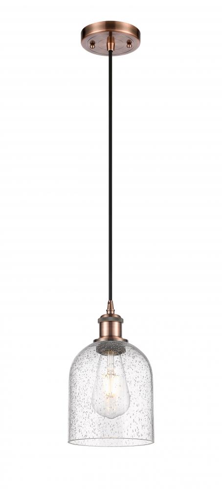 Bella - 1 Light - 6 inch - Antique Copper - Cord hung - Mini Pendant