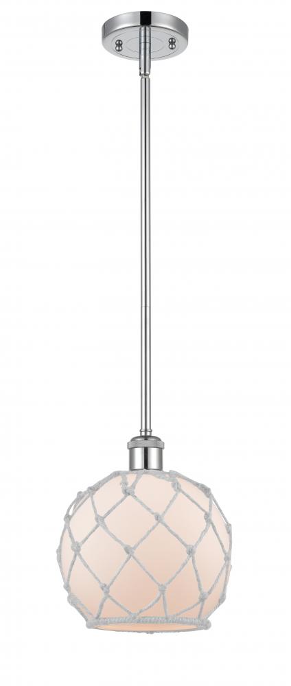 Farmhouse Rope - 1 Light - 8 inch - Polished Chrome - Mini Pendant