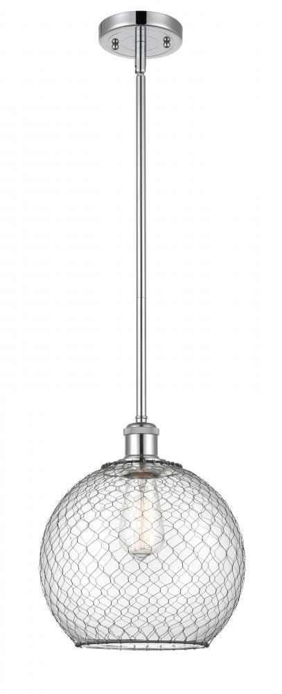 Farmhouse Chicken Wire - 1 Light - 10 inch - Polished Chrome - Mini Pendant