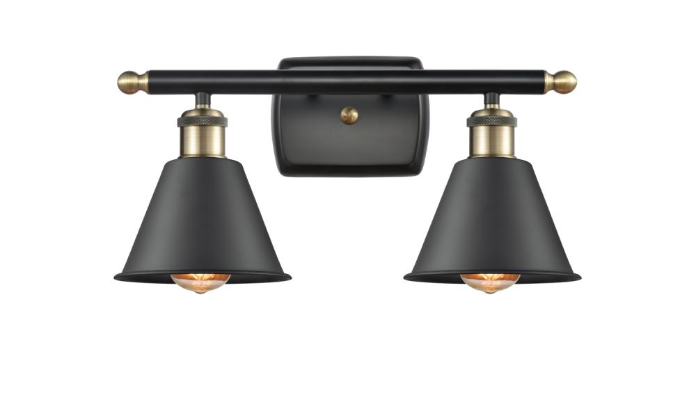 Smithfield - 2 Light - 17 inch - Black Antique Brass - Bath Vanity Light