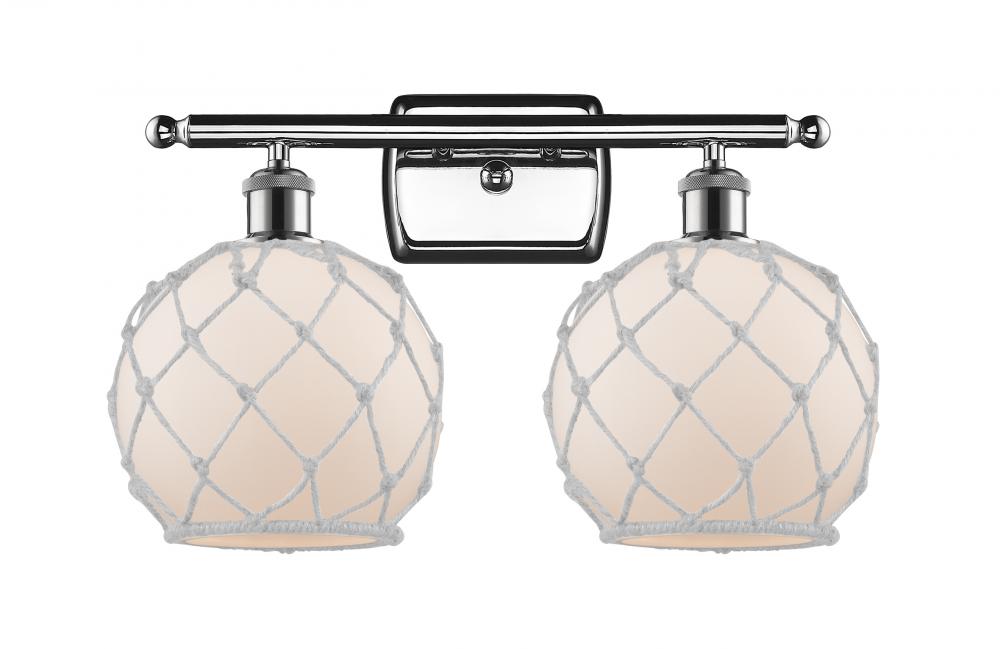 Farmhouse Rope - 2 Light - 18 inch - Polished Chrome - Bath Vanity Light