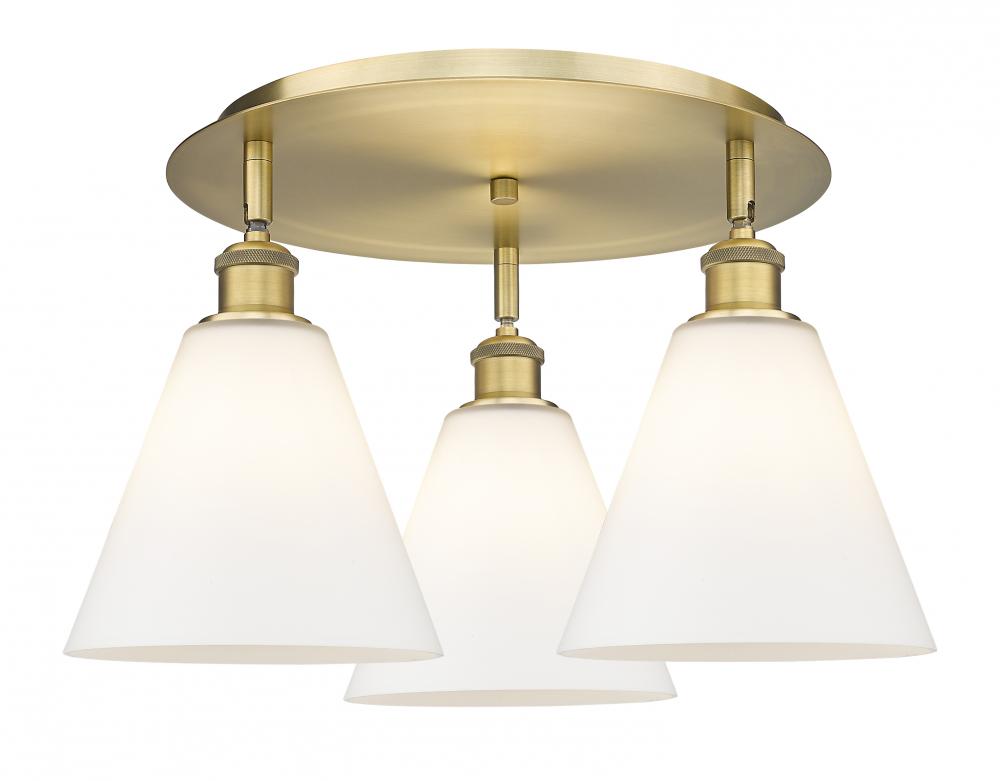 Berkshire - 3 Light - 20 inch - Brushed Brass - Flush Mount