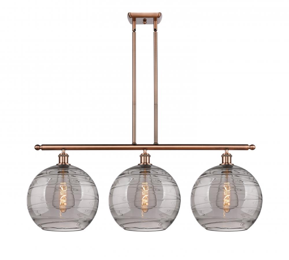 Athens Deco Swirl - 3 Light - 39 inch - Antique Copper - Cord hung - Island Light