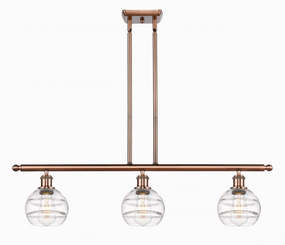 Rochester - 3 Light - 36 inch - Antique Copper - Cord hung - Island Light