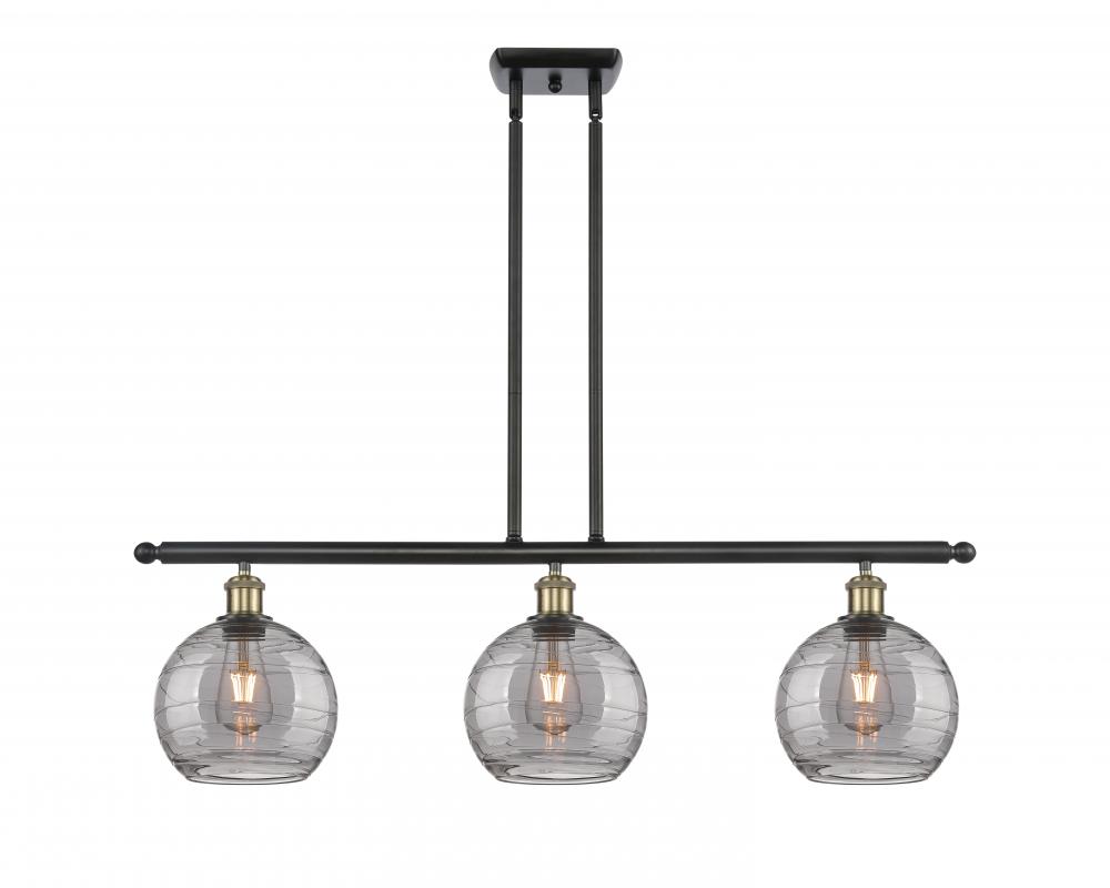 Athens Deco Swirl - 3 Light - 36 inch - Black Antique Brass - Cord hung - Island Light